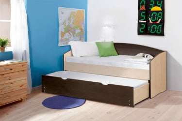 Кровать детская выдвижная Дуб молочный/Венге