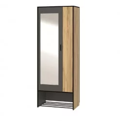 Двустворчатый шкаф Ольга-Лофт 3.1 Дуб Крафт золотой Темно-серый