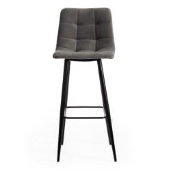 Барный стул CHILLY (mod.7095б) ткань/металл, 53х44х104 см, высота до сиденья 76 см, серый barkhat 26/черный