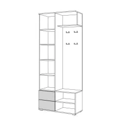 Шкаф комбинированный Куба 10.14 Дуб сонома-белый премиум