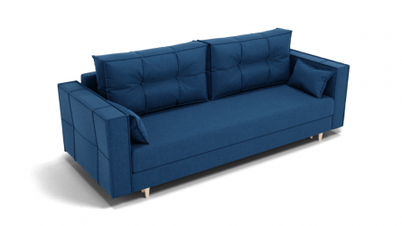 Диван Консул-1 ППУ (ЗР) Цвет фасада: Синий; Тип: Прямой; Материал фасада: Металл/Велюр