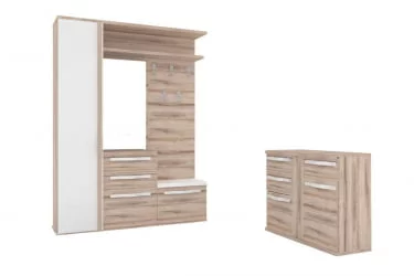 Прихожая в коридор классическая Марта ЛД №5 Белый Дезира Эш