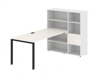 Рабочая станция EDIS EURST 1217 Ясень Траун Черный Белый