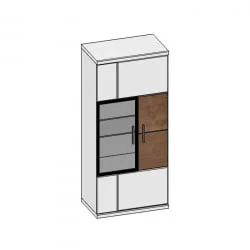 Шкаф-витрина навесной Корано Бм.Кор-33 правый Ольха