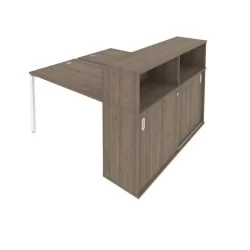 Рабочая станция с опорным шкафом-купе Метал Сйстем Б.РС-СШК-2.2 Вяз/Белый / Metal System