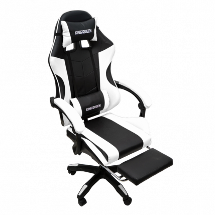 Кресло 1209-1 KINGQUEEN, цвет черный/белый, 1209-1-black-white-mass_3