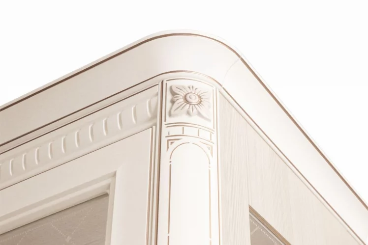 Шкаф-витрина (сервант) с колоннами (левый/правый) Венеция 32.08 Сосна Астрид Ваниль_8