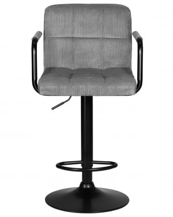 Стул барный DOBRIN KRUGER ARM BLACK (серый вельвет (LAR-E2041-25))_5