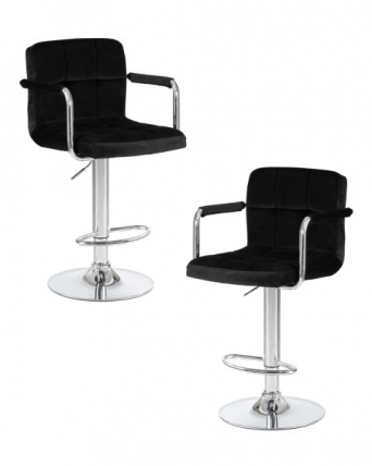 Стул барный DOBRIN KRUGER ARM (черный велюр (MJ9-101)) 2 шт_0