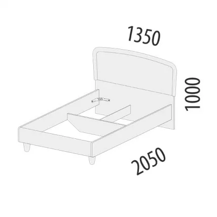 Кровать 120*200 Катрин 92.03 Дуб венге Белый песок Санчо крем_1