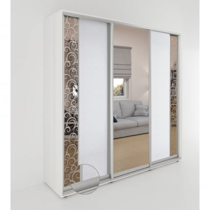 Шкаф-купе 3-х дверный Акцент-Вера КС 2100х600  Выбеленное дерево_0