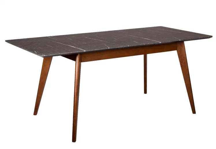 Стол раскладной Лунд 140-180 ОРЕХ-Мрамор Графит_0