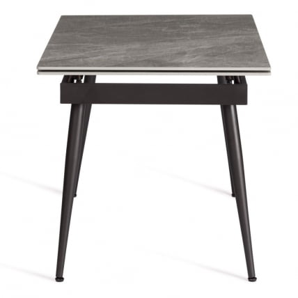 Стол обеденный Lord Grey/Лорд Грей столешница керамика (глянцевая) / опоры металл, серый/черный, (120+30+30)x80x75 см_3