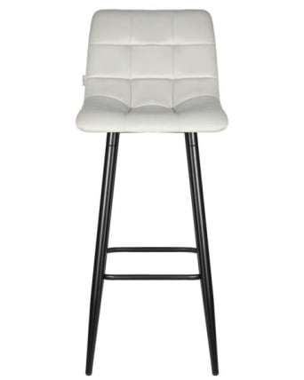 Стул барный ДОБРИН НИCОЛЕ (черные матовые ножки, светло-серый велюр (108-52)) 2 шт / DOBRIN NICOLE_6