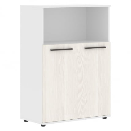 Шкаф с глухими малыми дверьми ЕДИС ЕМCС 85.3 Ясень Траун Мокко Белый / EDIS EMCS_0