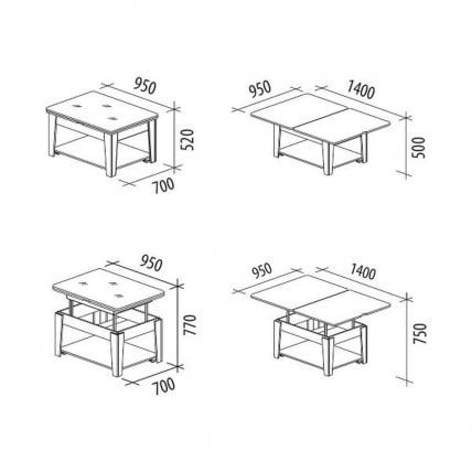 Стол журнальный Агат 32.10 Астрид-Ваниль_4