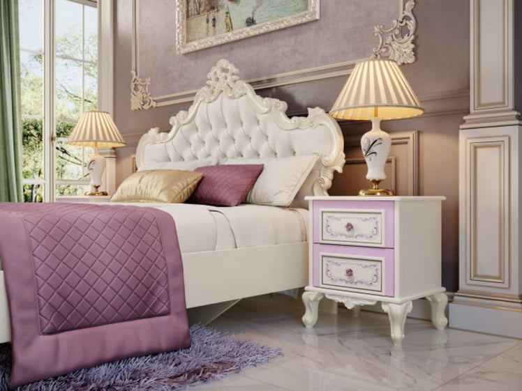 Комплект мебели для спальни Маркиза №1 Алебастр Шампань_1