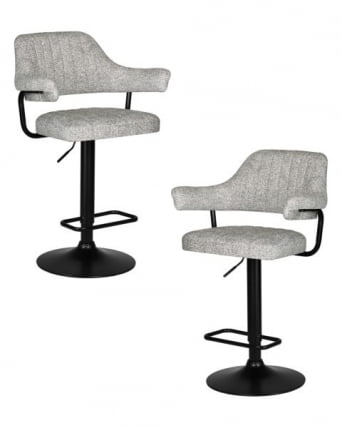 Стул барный ДОБРИН CХАРЛЙ БЛАCК (светло-серый твид (ЛЕО04)) 2 шт / DOBRIN CHARLY BLACK (LEO04))_0