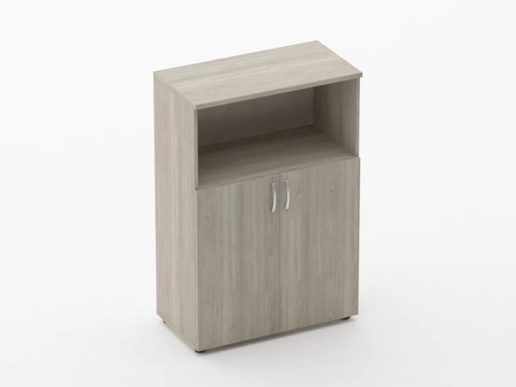 Шкаф средний полуоткрытый Glassy 6.12.121 Дуб сантана светлый_0