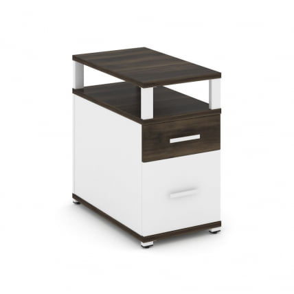 Тумба опорная/приставная с ящиком, распашным фасадом и надставкой CONCEPT CN.TGP-002 B/W Дуб Мали Белый бриллиант Белый_0
