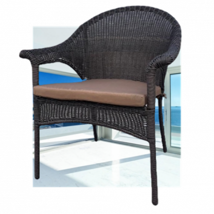 Плетеное кресло LV-140B Brown с подушкой в комплекте_0