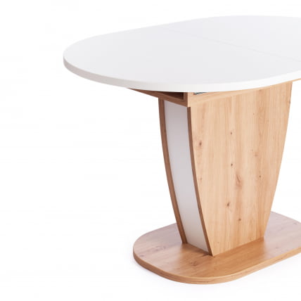 Стол обеденный SATURN ЛДСП, 120-160x80x75,5 см, Дуб Артисан/Белый_8