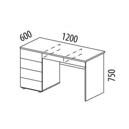 Стол письменный (лев/прав) Монако 903.24 Дуб Вотан / Белый шпон / Альпийский белый_9
