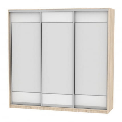 Шкаф-купе B-230х235х60-3(ДСС-Белый-D8D8D8)_0