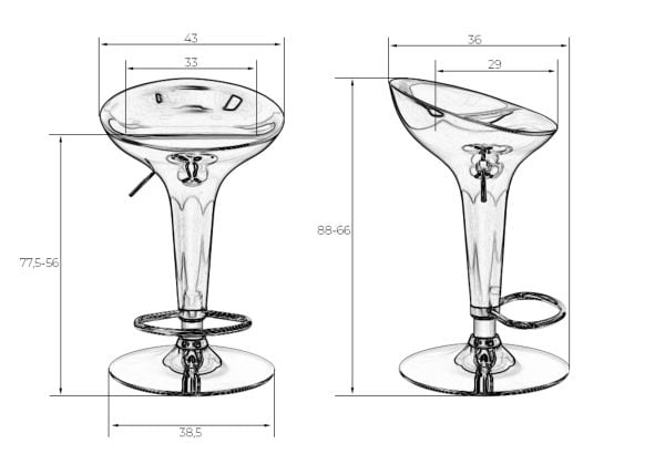 Стул барный ДОБРИН БОМБА (белый) 2 шт / DOBRIN BOMBA_7