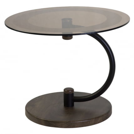 Стол журнальный Дуэт 13Н Черный, дуб маррон / стекло тонированное_0