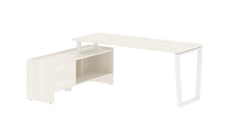 Стол с тумбой EDIS EVCT 19614 Ясень Траун Белый_0