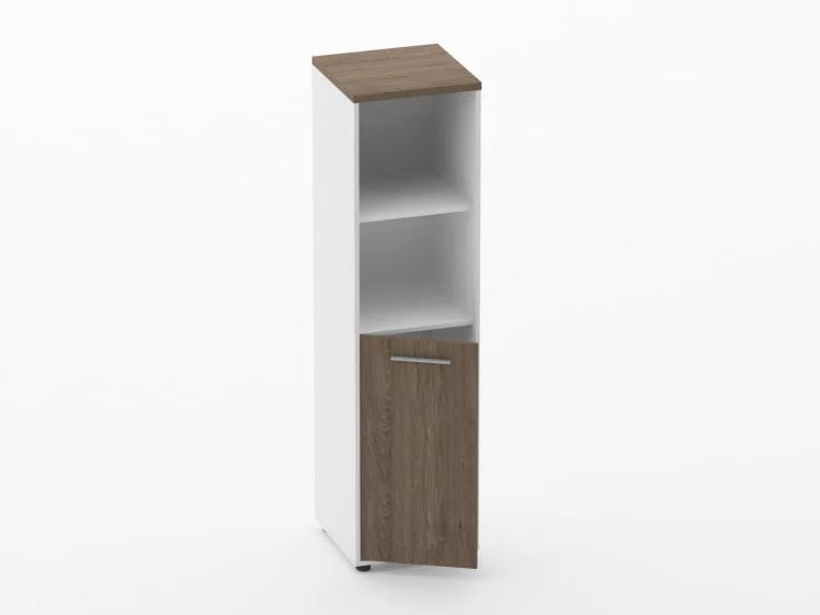 Шкаф 3 узкий 2 полки открытые, 2 полки закрытые Deka 10.16.11Л Дуб Верцаска/Белый_1