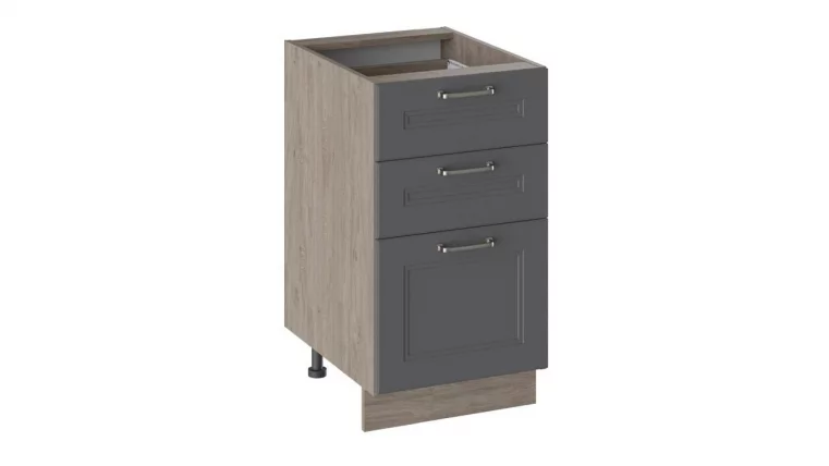 Шкаф напольный с 3-мя ящиками Одри Н3Я_72-45_3Я Дуб Сонома трюфель/Серый шелк_0