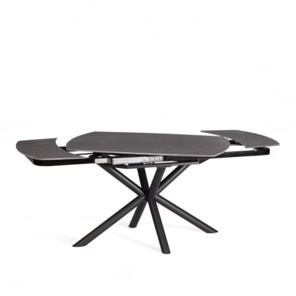 Стол обеденный Winston/Винстон столешница керамика (матовая) /опоры металл, темно-серый/черный, (120+30+30)x80x75 см_3