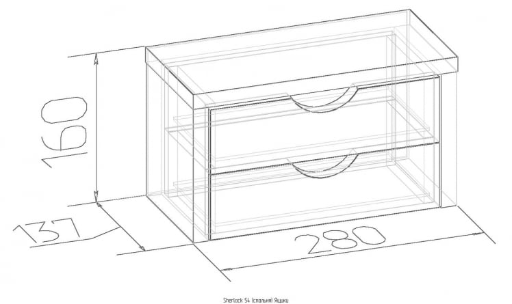Ящики Sherlock 54 Орех шоколадный (спальня)_1