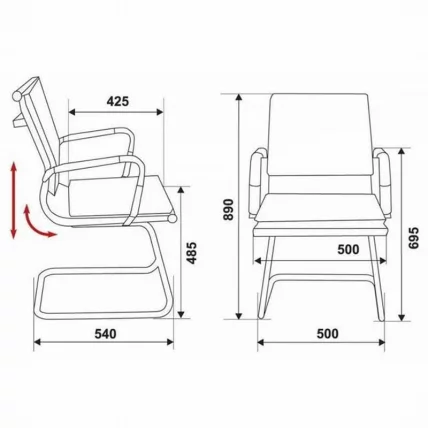Кресло для посетителя Бюрократ CH-993-LOW-V/BROWN_3