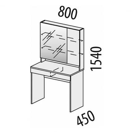 Туалетный столик (лев/прав) Монако 903.30 Дуб Вотан / Белый шпон / Альпийский белый_9
