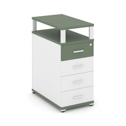 Тумба приставная с 4-мя ящиками и надставкой CONCEPT CN.TGO-003 B/W Кобо Белый бриллиант Белый_0