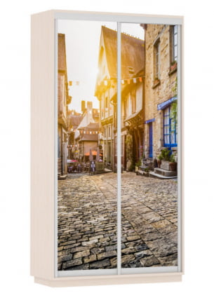 Шкаф-купе двухдверный Экспресс Дуо 1200х2400h Улица/Дуб молочный_0