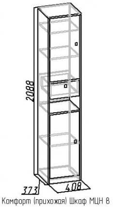 Шкаф МЦН 8 Комфорт Дуб Сонома (прихожая)_1