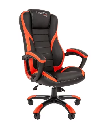 Кресло геймерское CHAIRMAN GAME 22 экокожа Черный Красный_0