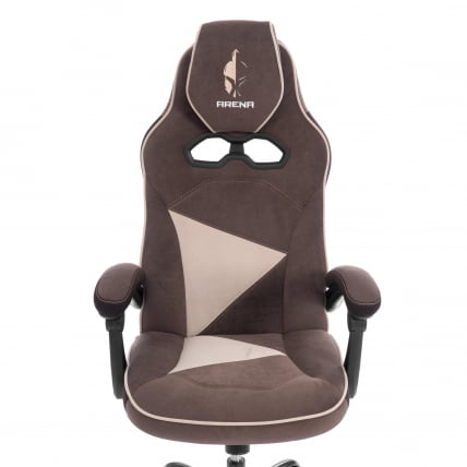 Кресло Arena metalBL велюр, коричневый/бежевый, 6/7_6