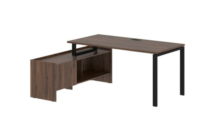 Стол с тумбой EDIS EUCT 17814 Дуб Денвер темный Черный_0