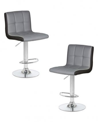 Стул барный DOBRIN CANDY (светло-серый-черный) 2 шт_0