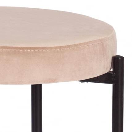 Табурет REVO (mod. 7034) ткань/металл, 44 х 44 х 47 см, бежевый barkhat 5/черный_2