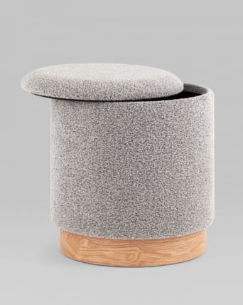 Пуф с ящиком Холли S букле серый_4