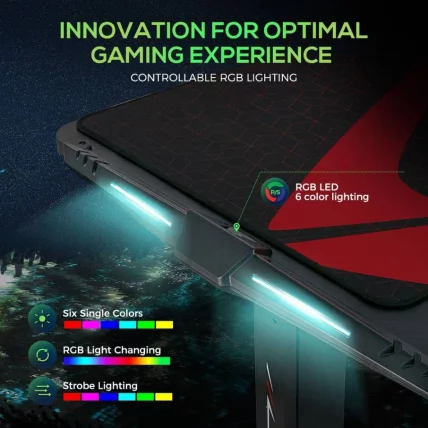 Геймерский стол c электрической регулировкой по высоте EUREKA ERK-EGD-S62B Черный с RGB_9