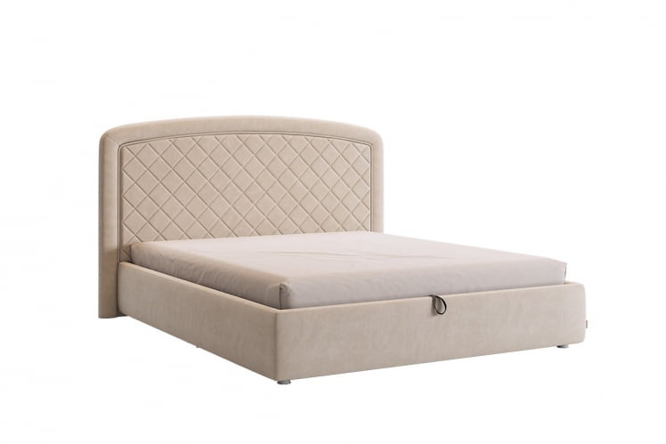 Кровать 1.6 Сильва 2 с подъем. механизмом ZP.KM1.6-18 крем (велюр)_0