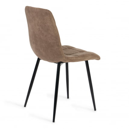 Стул CHILLY (mod. 7094) металл,ткань наппа, 45 х 55 х 87,5 см, светло-коричневый/черный, PK-01_2