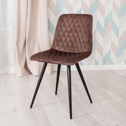 Стул CHILLY X (mod. 7096) ткань/металл, 45x53х88 см, высота до сиденья 50 см, коричневый barkhat 12/черный_9